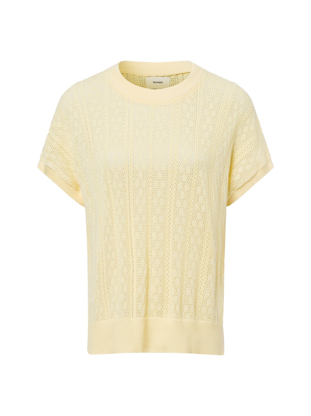 Nümph Strickshirt Damen Baumwolle gelb strukturiert, S