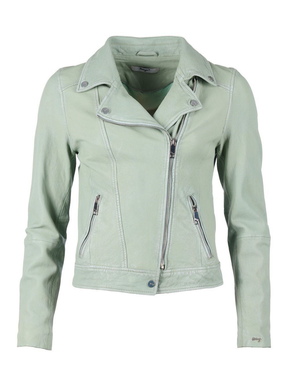 Maze Leder Bikerjacke 42023069 Damen grün, XL