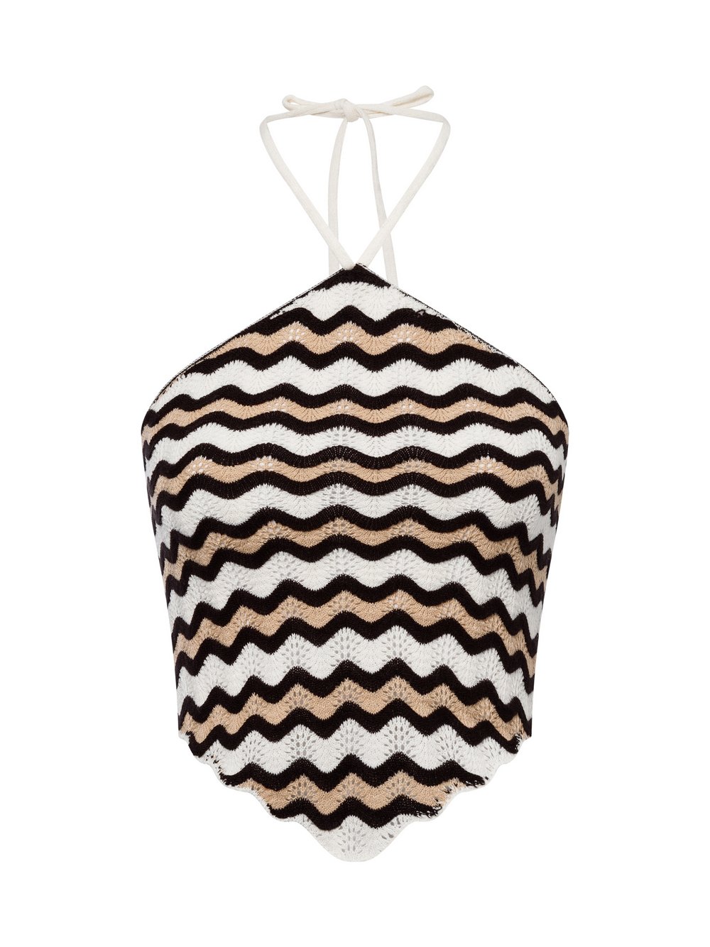Noisy May Stricktop Damen beige gestreift, XS