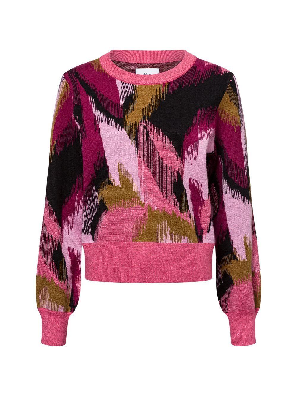 Nümph Strickpullover Damen Viskose rosa gemustert, M