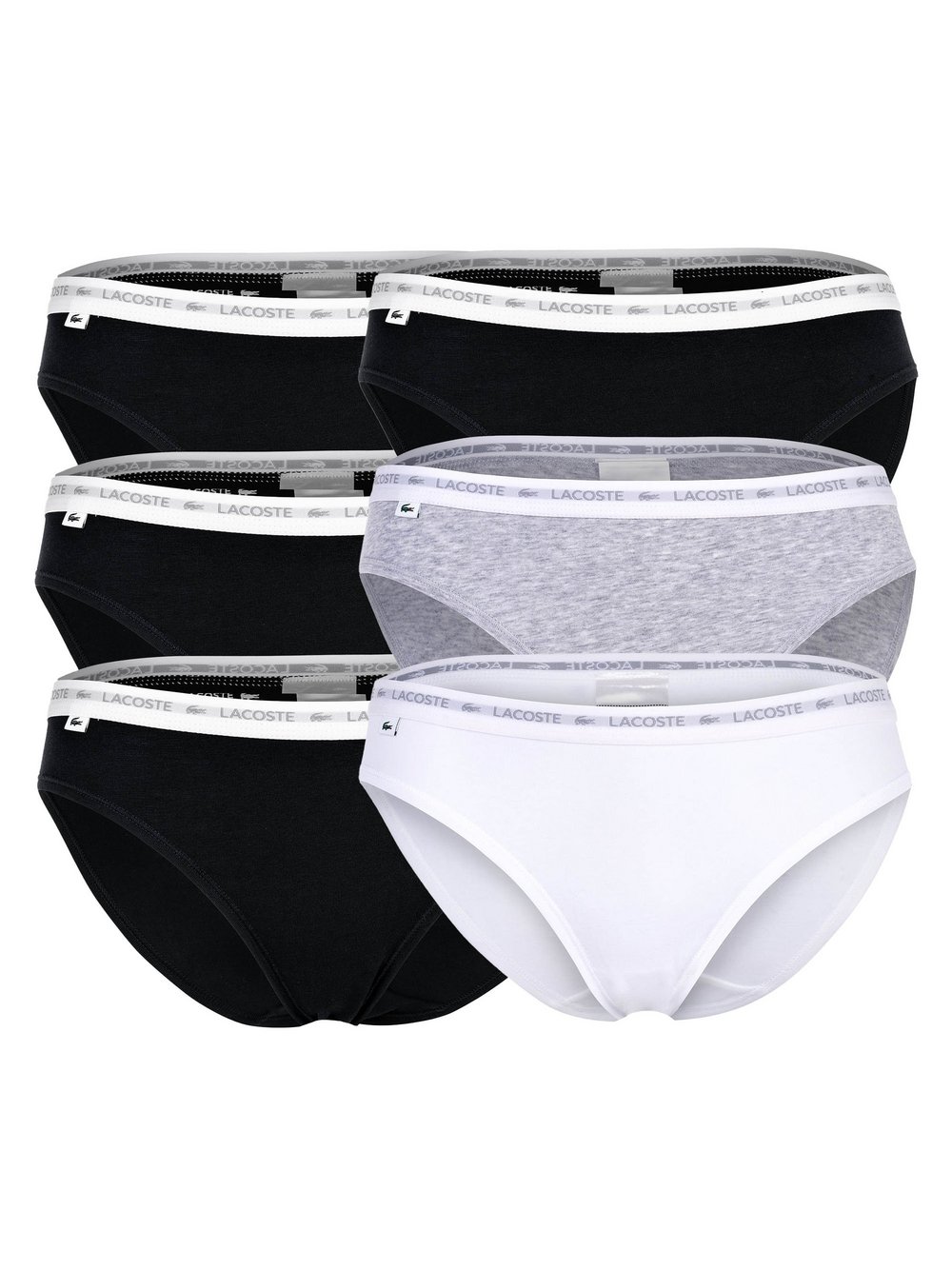 Lacoste Slip 6er Pack Damen Baumwolle mehrfarbig, XL