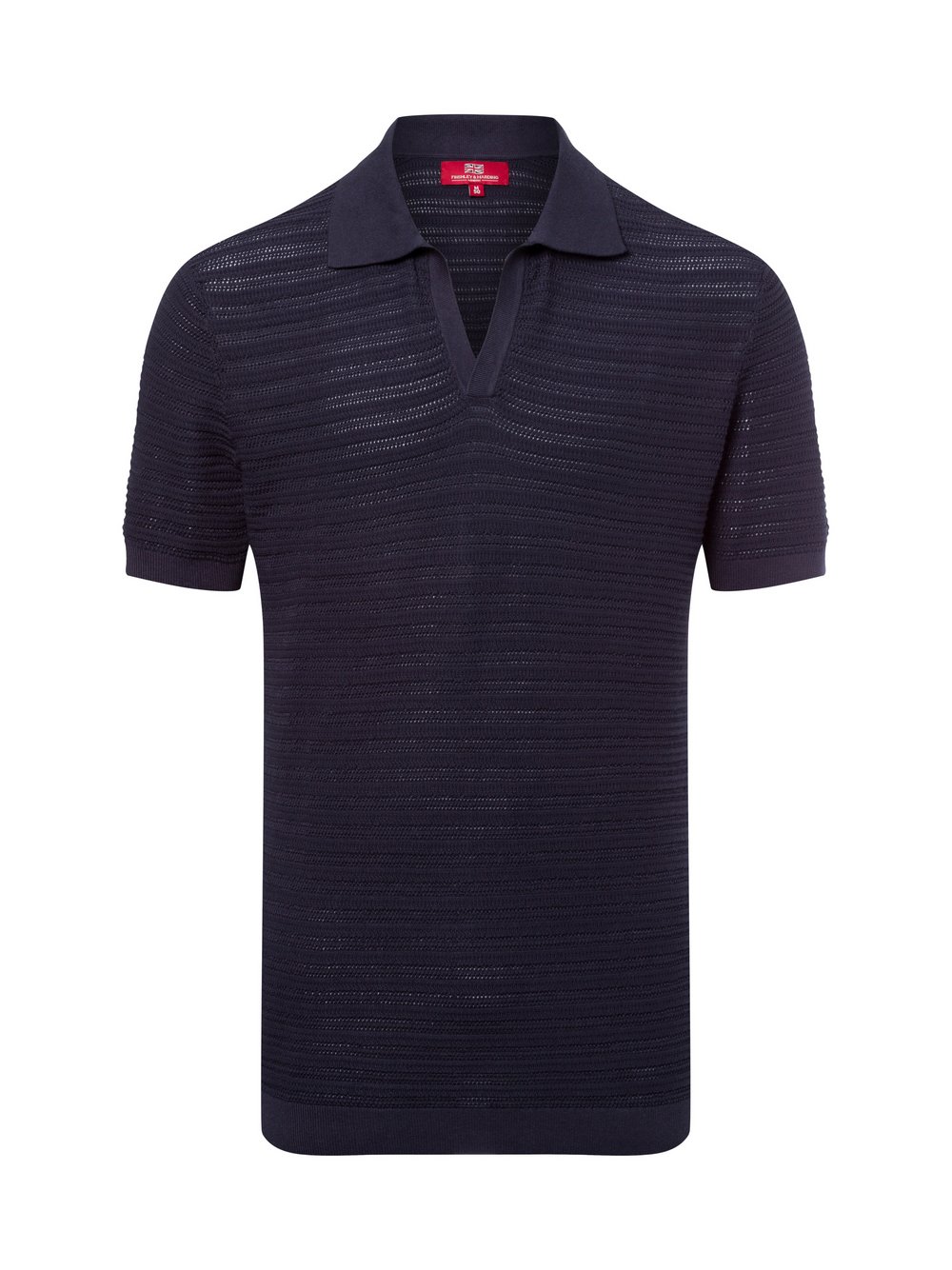 Finshley & Harding London Poloshirt mit Seidenanteil Herren Baumwolle blau, M