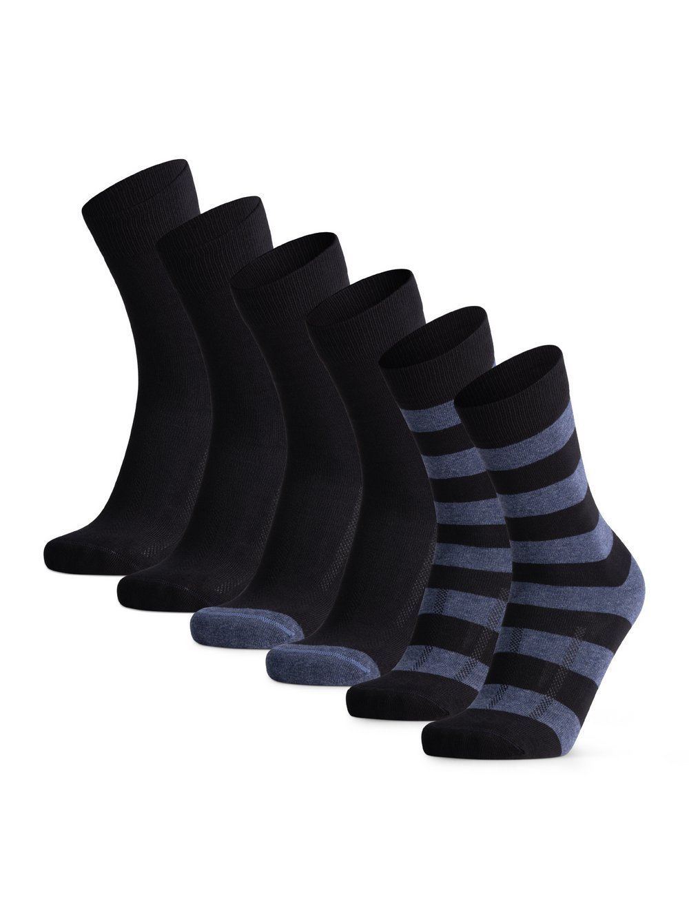 DANISH ENDURANCE Socken Damen Baumwolle blau gestreift, ONE SIZE
