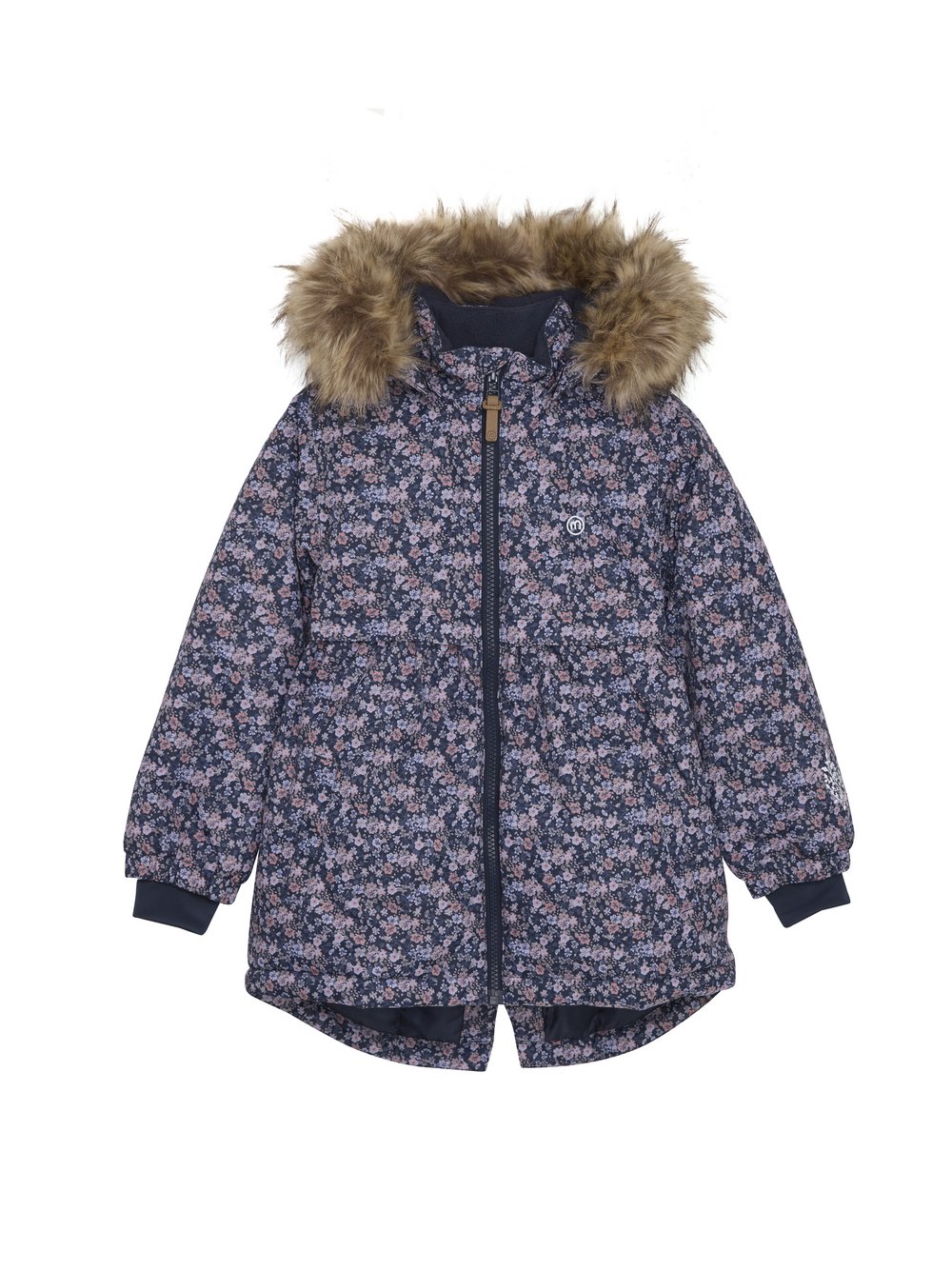 Minymo Winterjacke Mädchen blau gemustert, 116