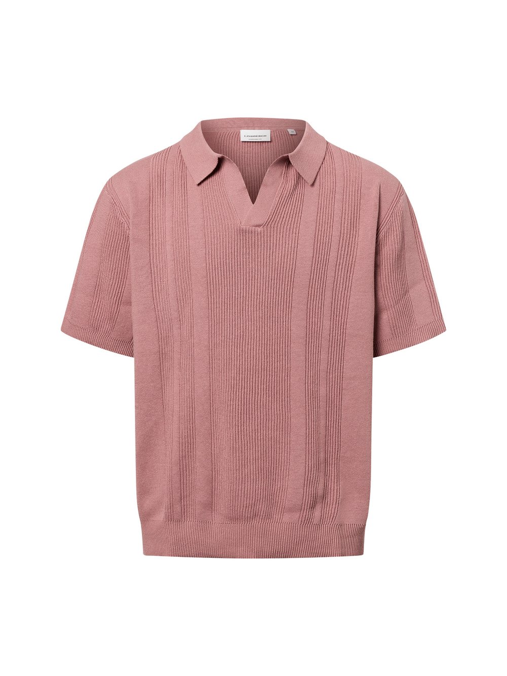 Lindbergh Kurzarm-Pullover Herren Baumwolle rosa, XL