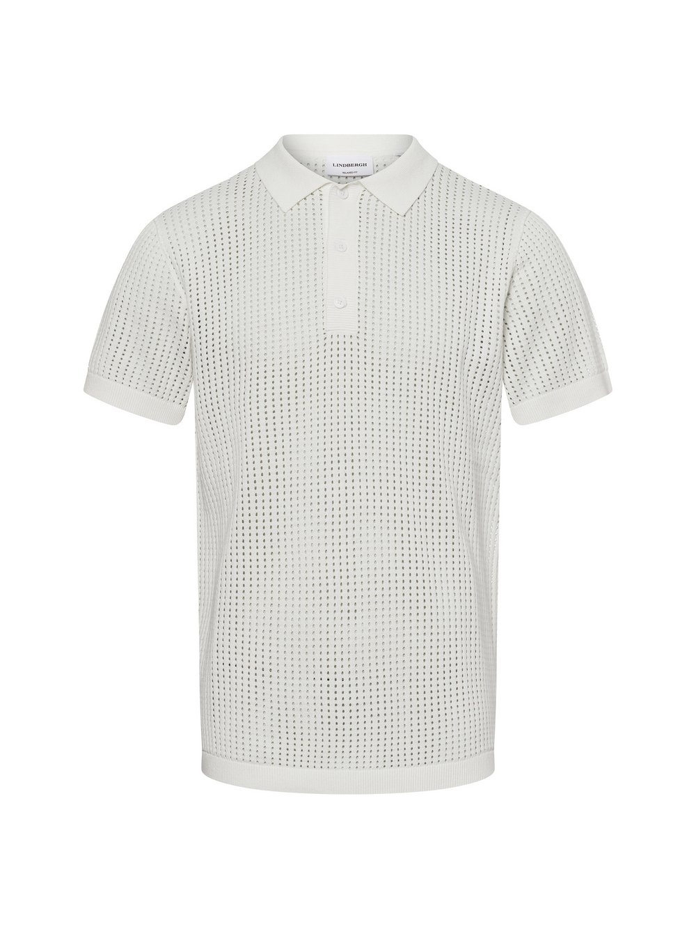 Lindbergh Strick-Poloshirt Herren Baumwolle beige, L