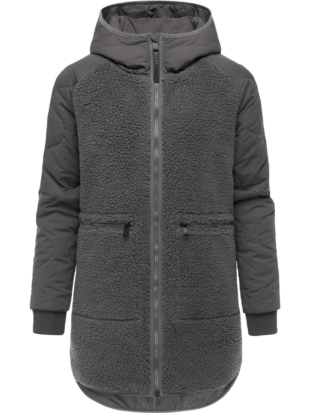 Ragwear Fellimitatmantel Damen grau, XL