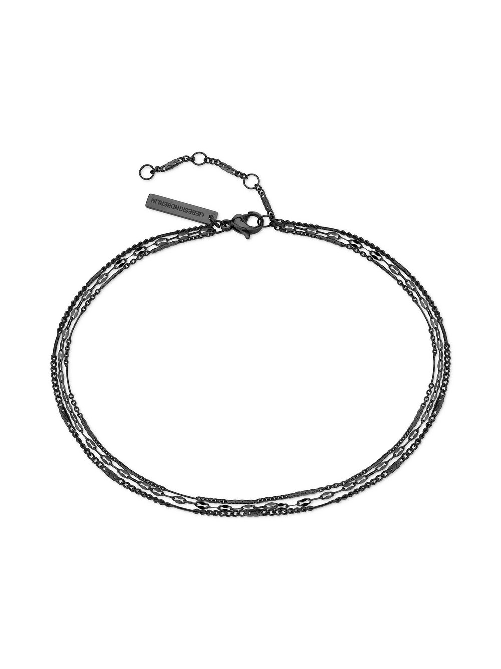 Liebeskind Berlin Fußkette Damen Edelstahl schwarz, ONE SIZE