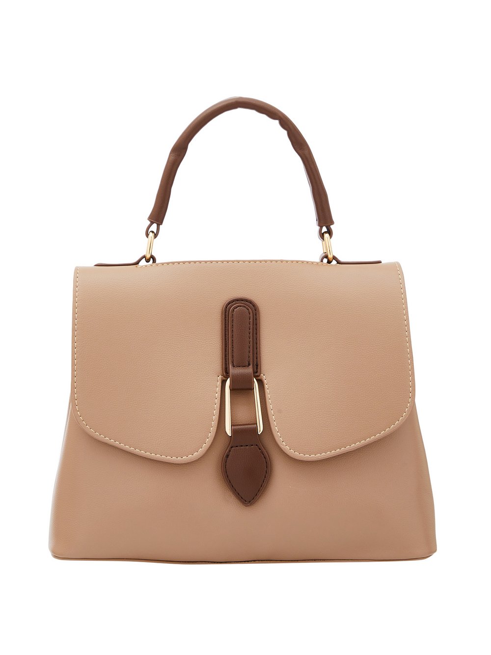 Usha Handtasche Damen Viskose beige kariert, ONE SIZE