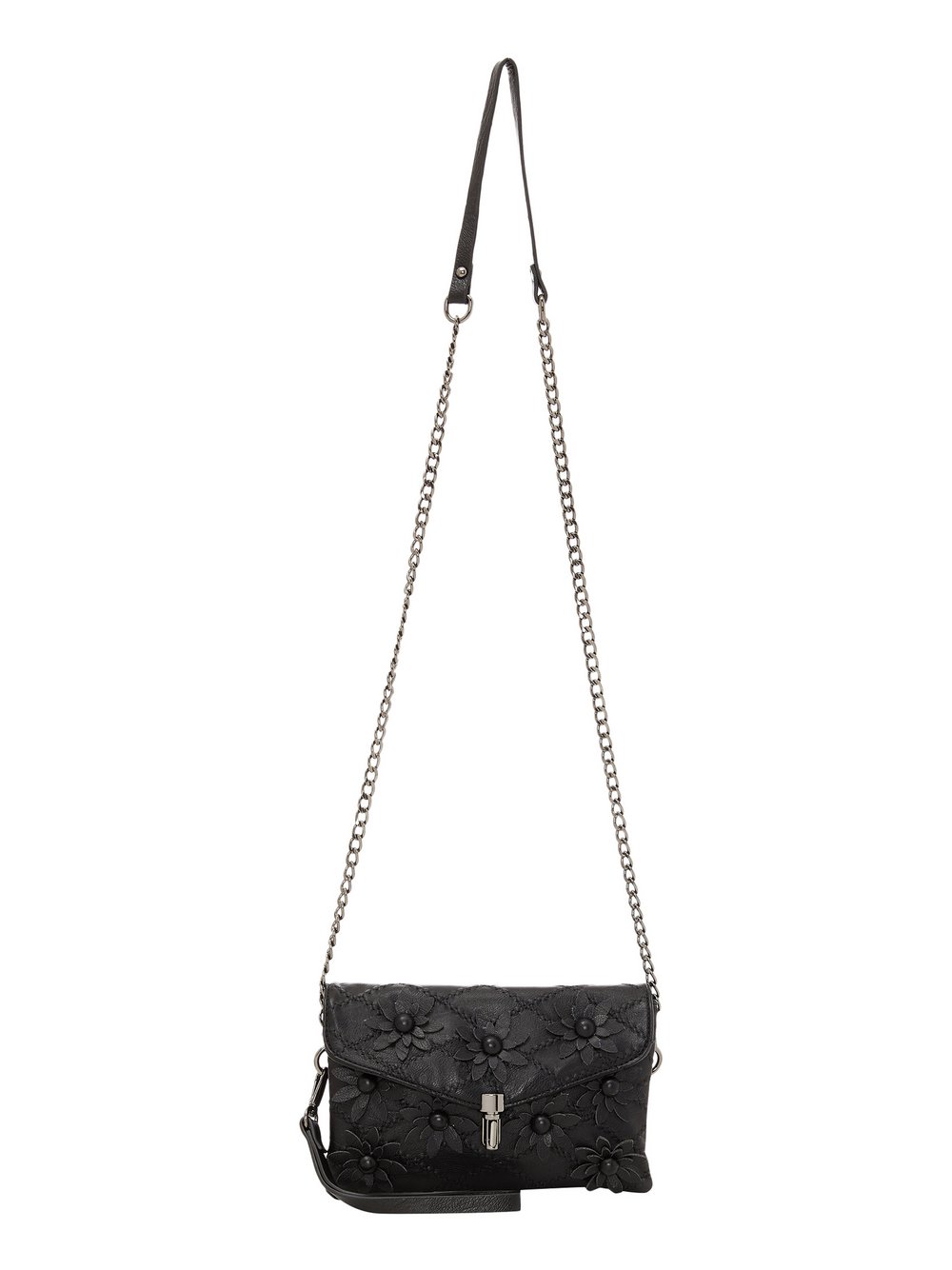 Faina Handtasche Damen Viskose schwarz, ONE SIZE