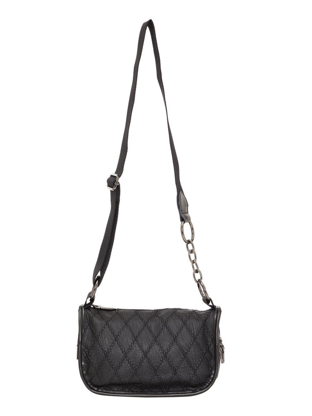 Faina Handtasche Damen Viskose schwarz kariert, ONE SIZE