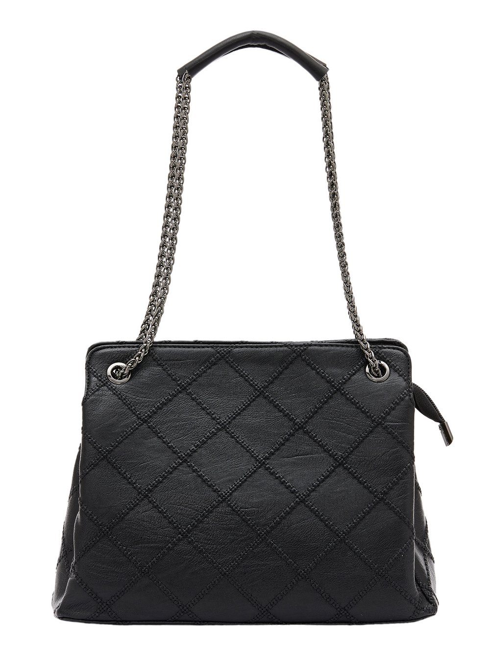 Faina Handtasche Damen Viskose schwarz kariert, ONE SIZE