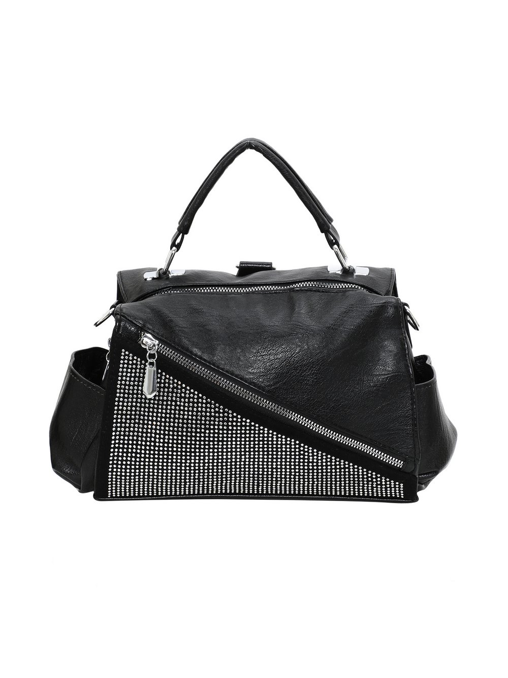 Faina Handtasche Damen Viskose schwarz, ONE SIZE