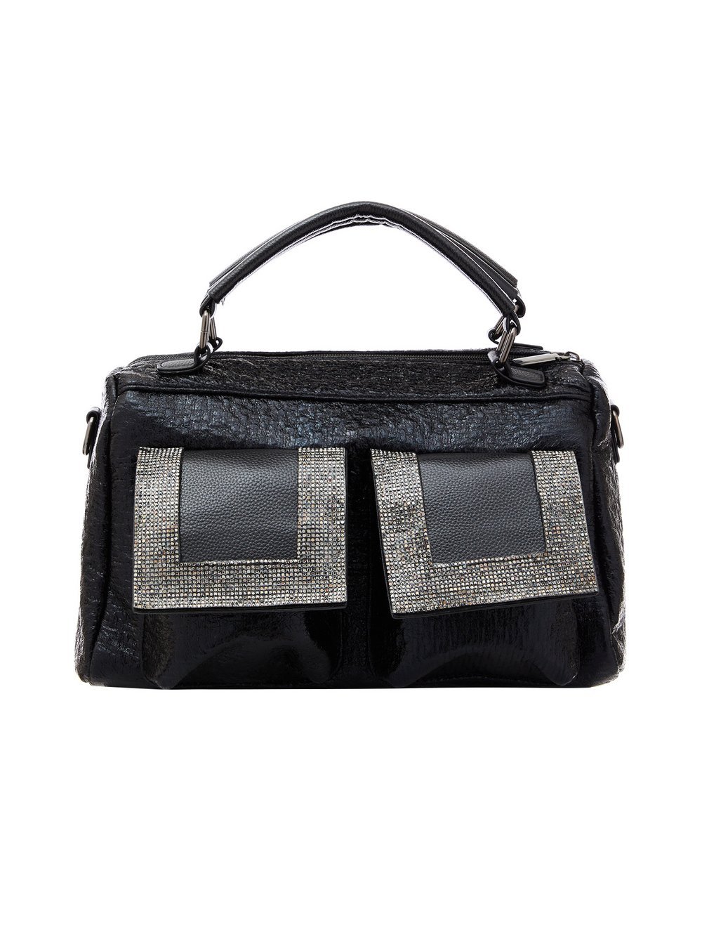 Faina Handtasche Damen Viskose schwarz, ONE SIZE