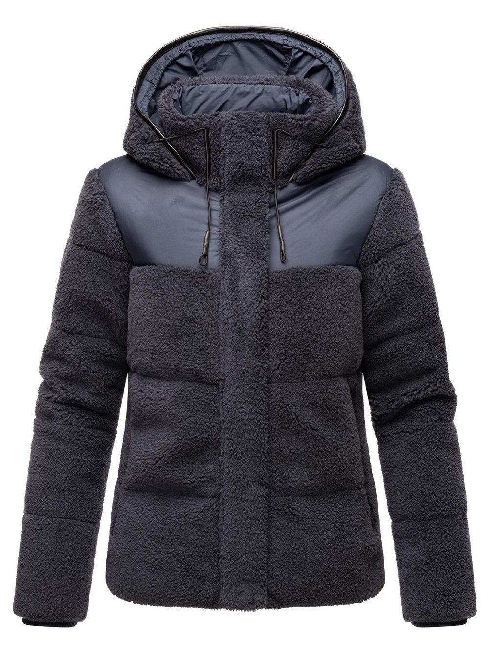 Marikoo Kapuzenplüschjacke Damen blau, L