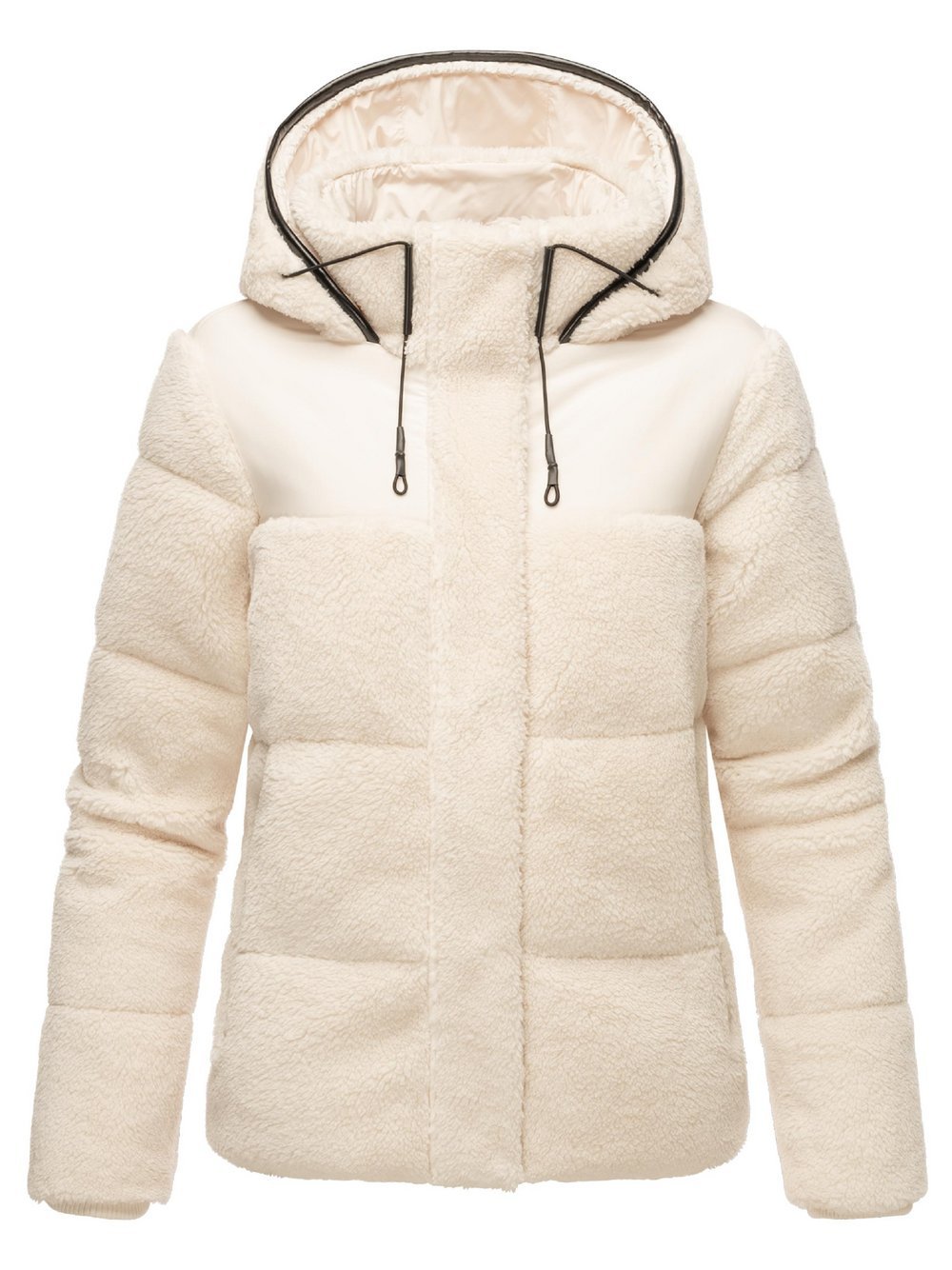 Marikoo Kapuzenplüschjacke Damen weiß, M