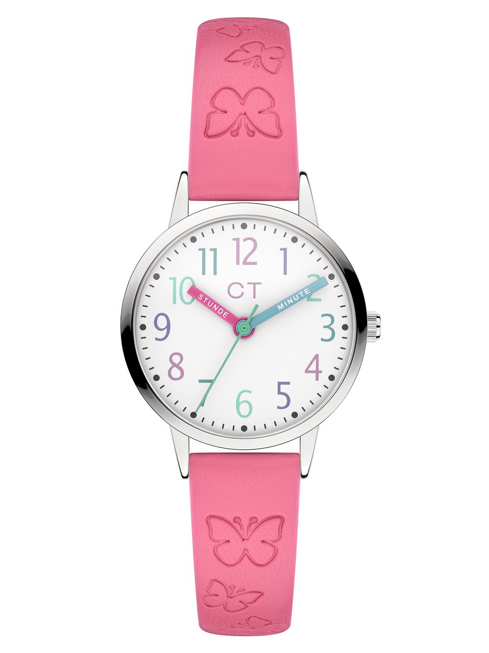 Cool Time Armbanduhr Mädchen Kunstleder pink gemustert, ONE SIZE