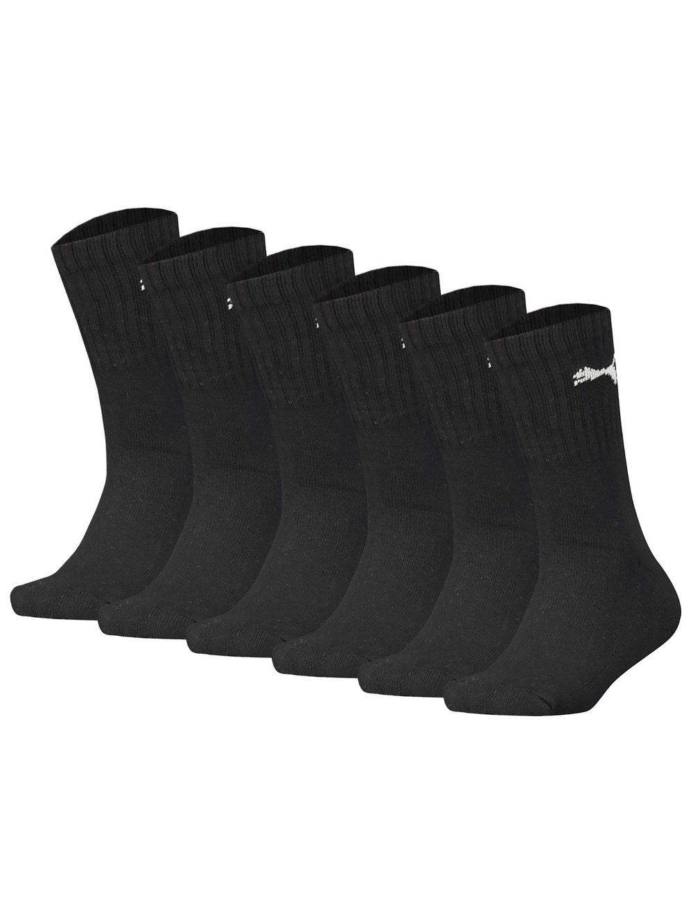 Puma Socken 6er Pack Kinder Baumwolle schwarz, 35-38