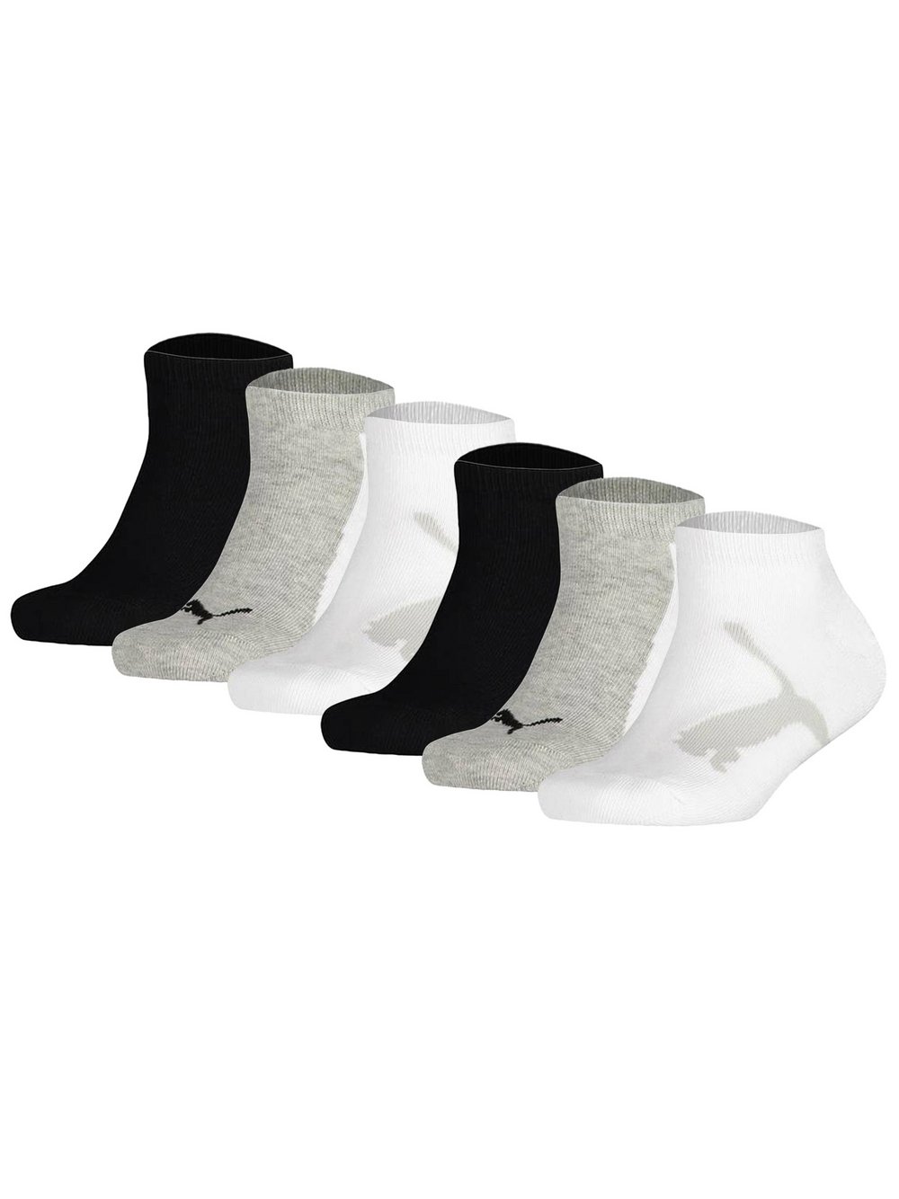 Puma Socken 6er Pack Kinder Baumwolle grau bedruckt, 23-26