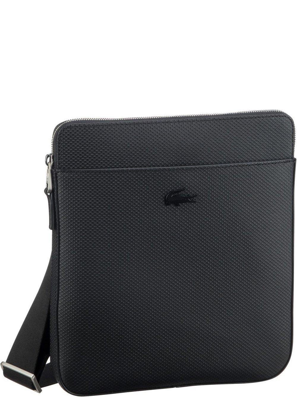 Lacoste Beuteltasche Herren Leder schwarz, ONE SIZE