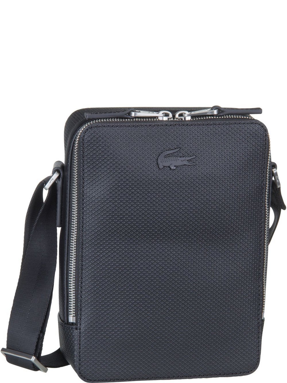 Lacoste Umhängetasche Herren Leder schwarz, ONE SIZE