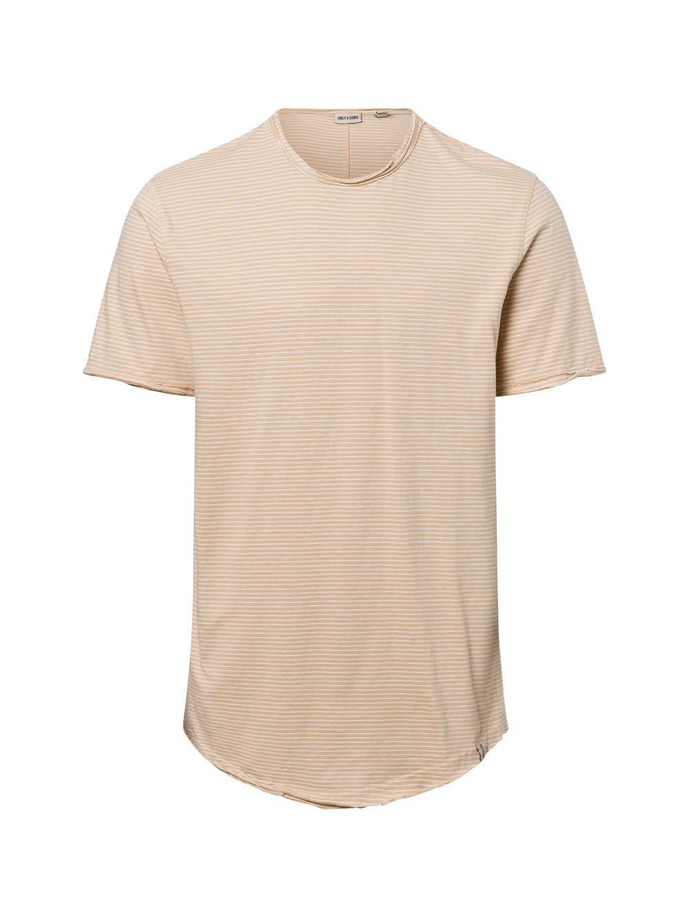 Only&Sons T-Shirt Herren Baumwolle beige gestreift, M