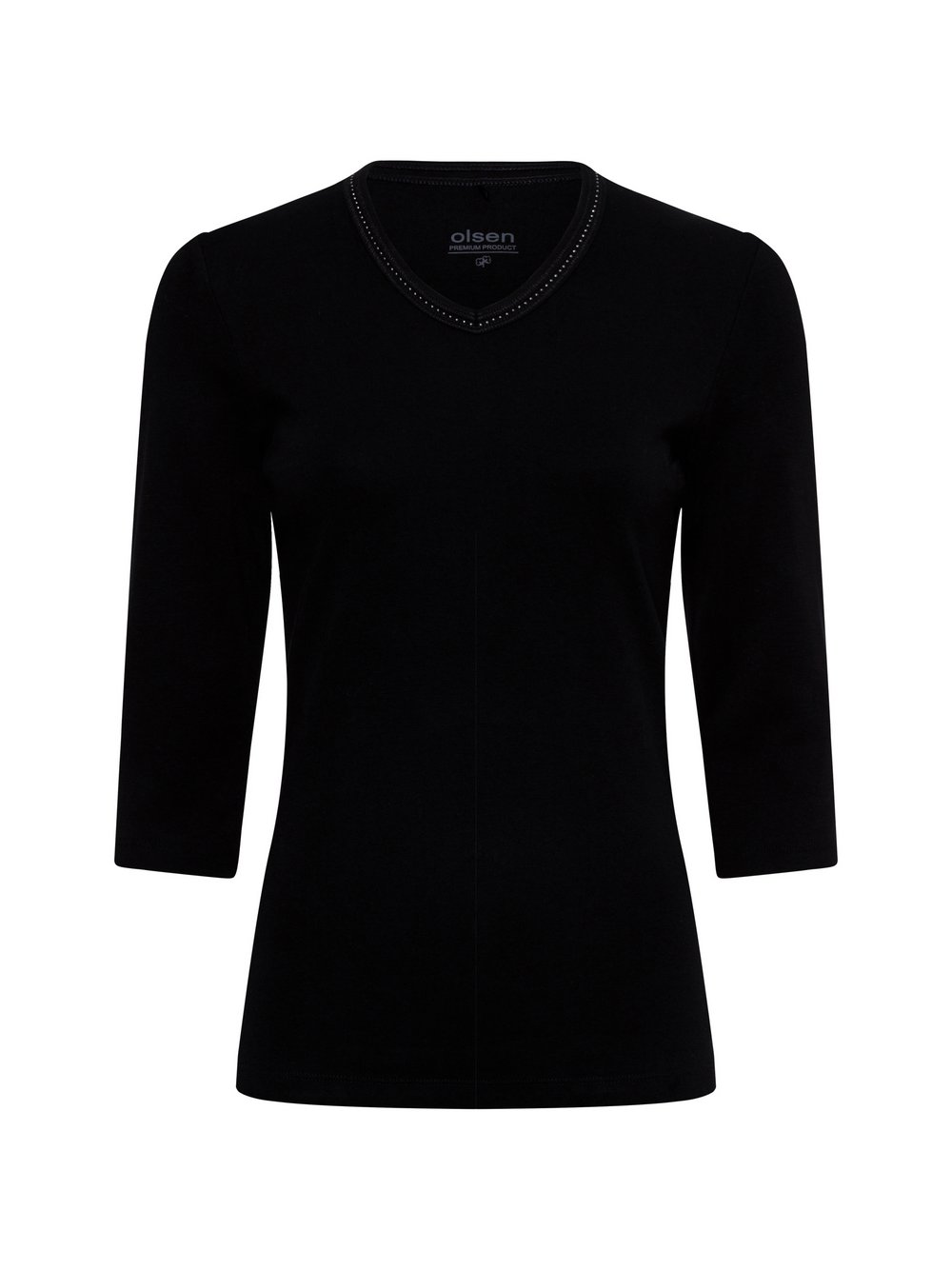 Olsen Langarmshirt Damen Baumwolle schwarz, 42