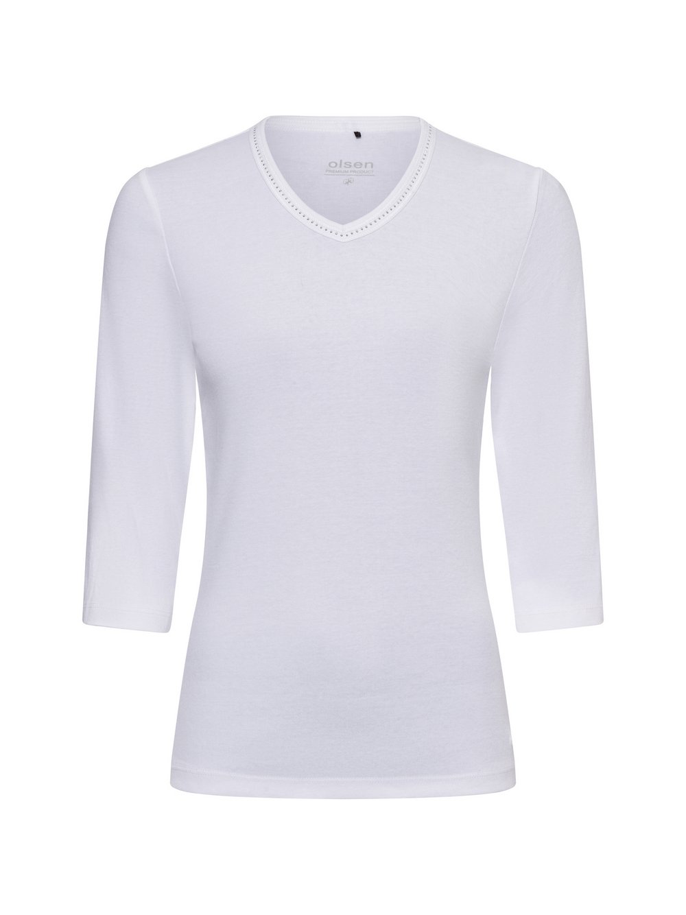 Olsen Langarmshirt Damen Baumwolle weiß, 46