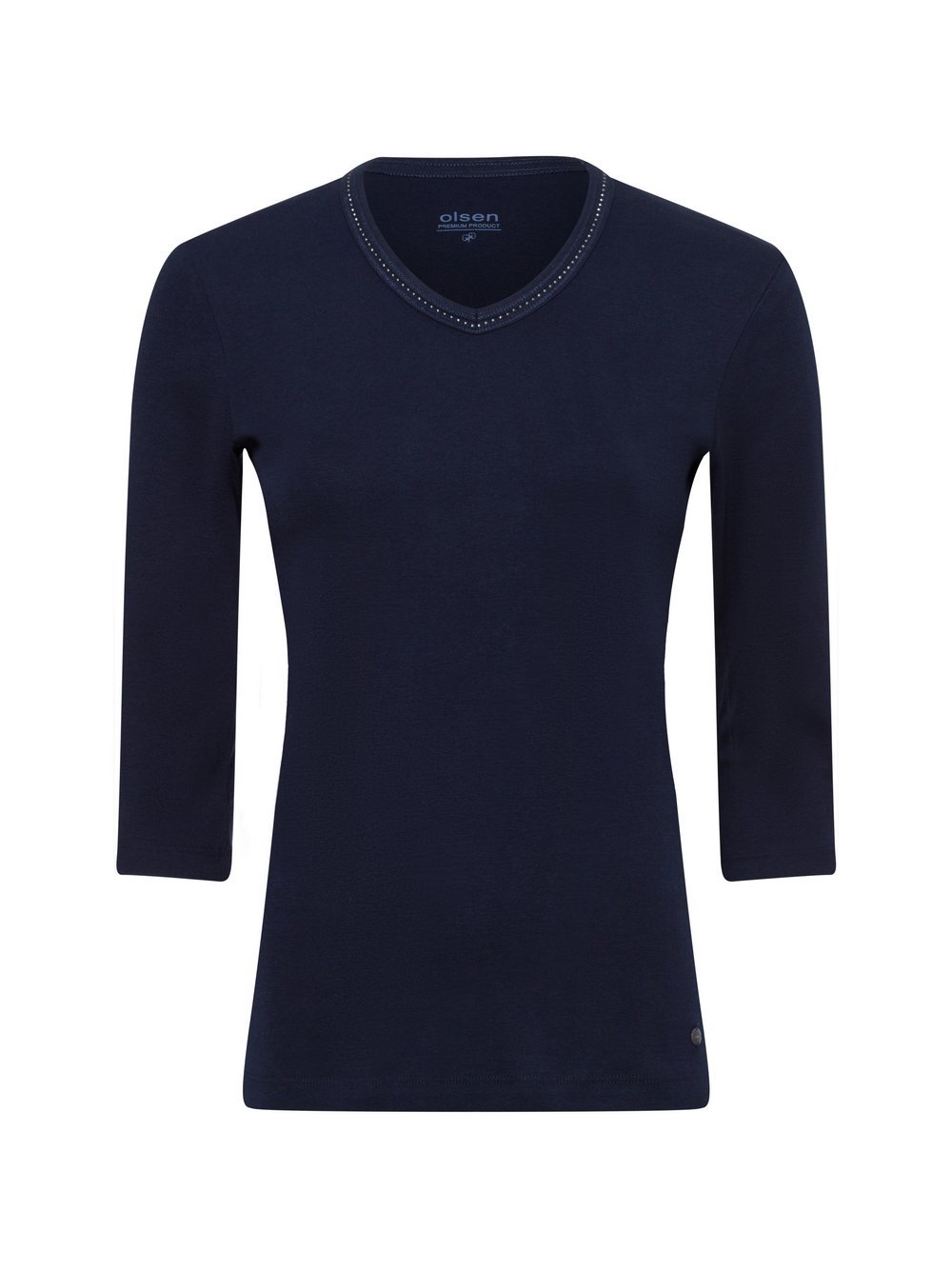 Olsen Langarmshirt Damen Baumwolle blau, 42