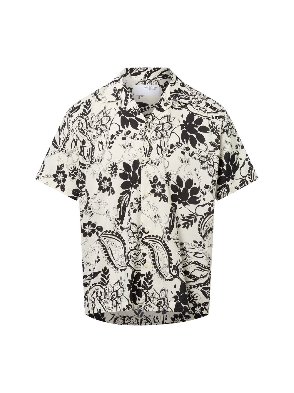 Selected Kurzarm-Hemd Herren Modern Fit Baumwolle mehrfarbig gemustert, L