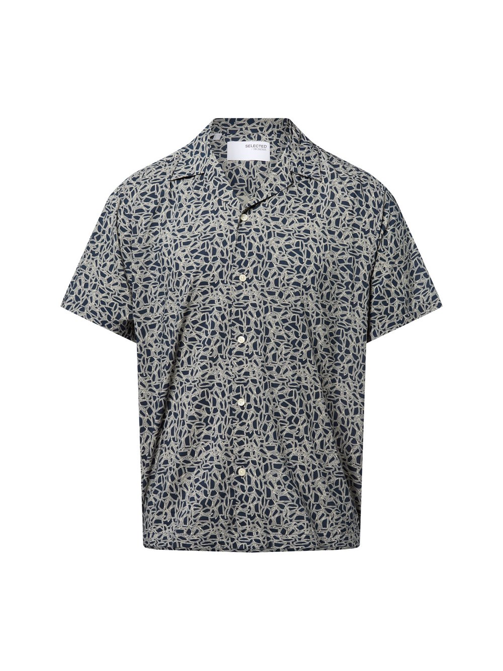 Selected Kurzarm-Hemd Herren Modern Fit Baumwolle mehrfarbig gemustert, M