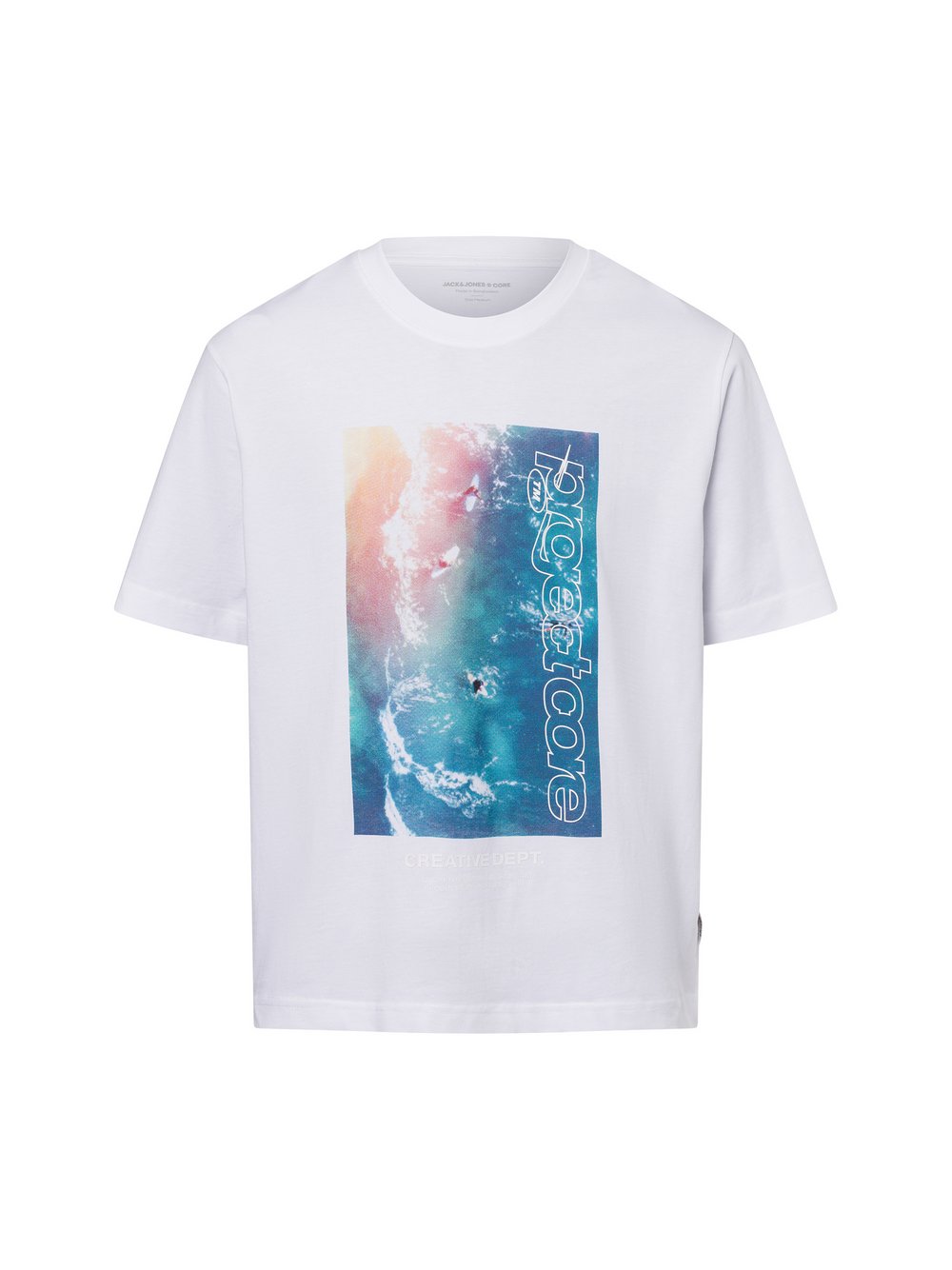Thumbnail - Jack & Jones T-Shirt Herren Baumwolle weiß bedruckt, XL
