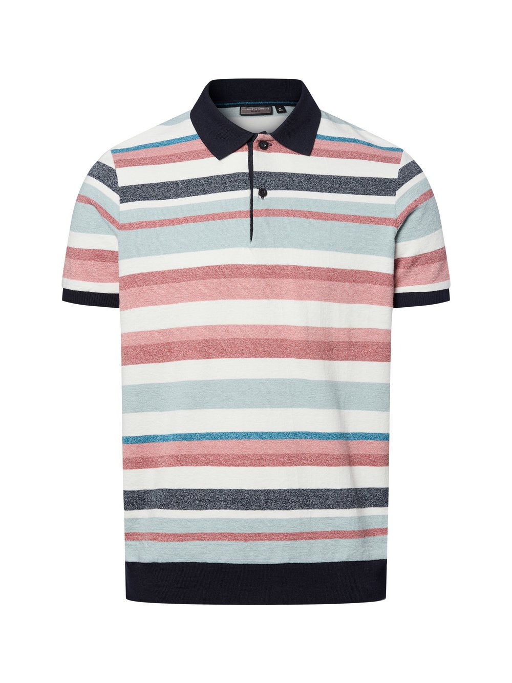 Finshley & Harding Poloshirt Herren Baumwolle mehrfarbig gestreift, M