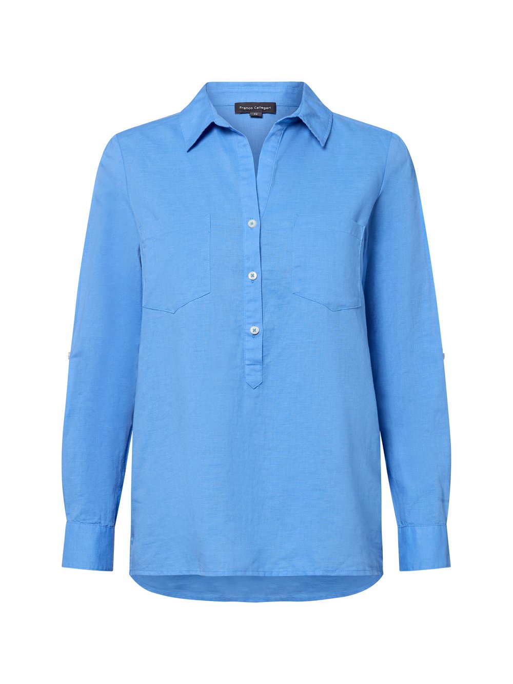 Franco Callegari Tunikabluse mit Leinenanteil Damen Baumwolle blau, 46
