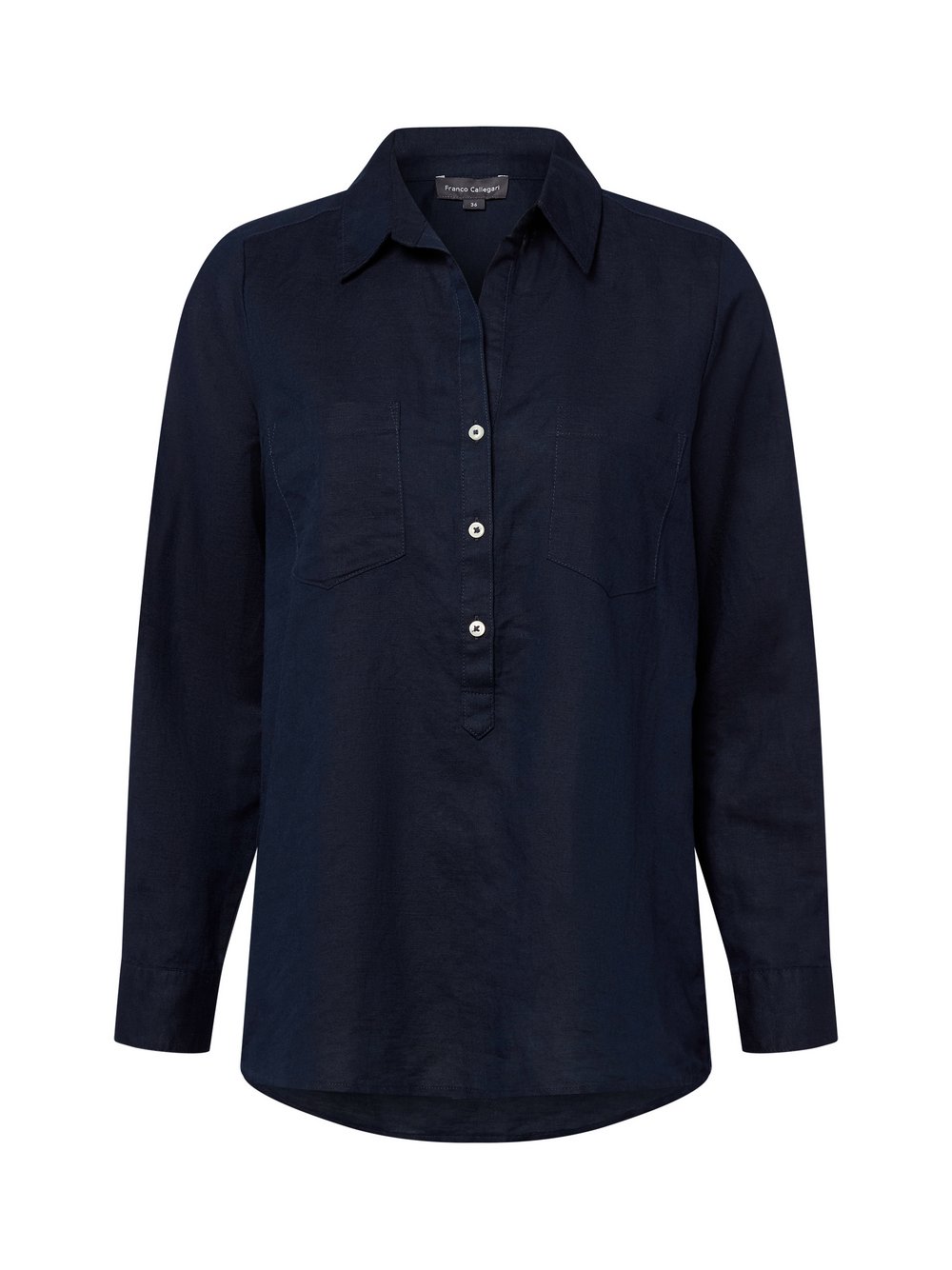 Franco Callegari Tunikabluse mit Leinenanteil Damen Baumwolle blau, 44