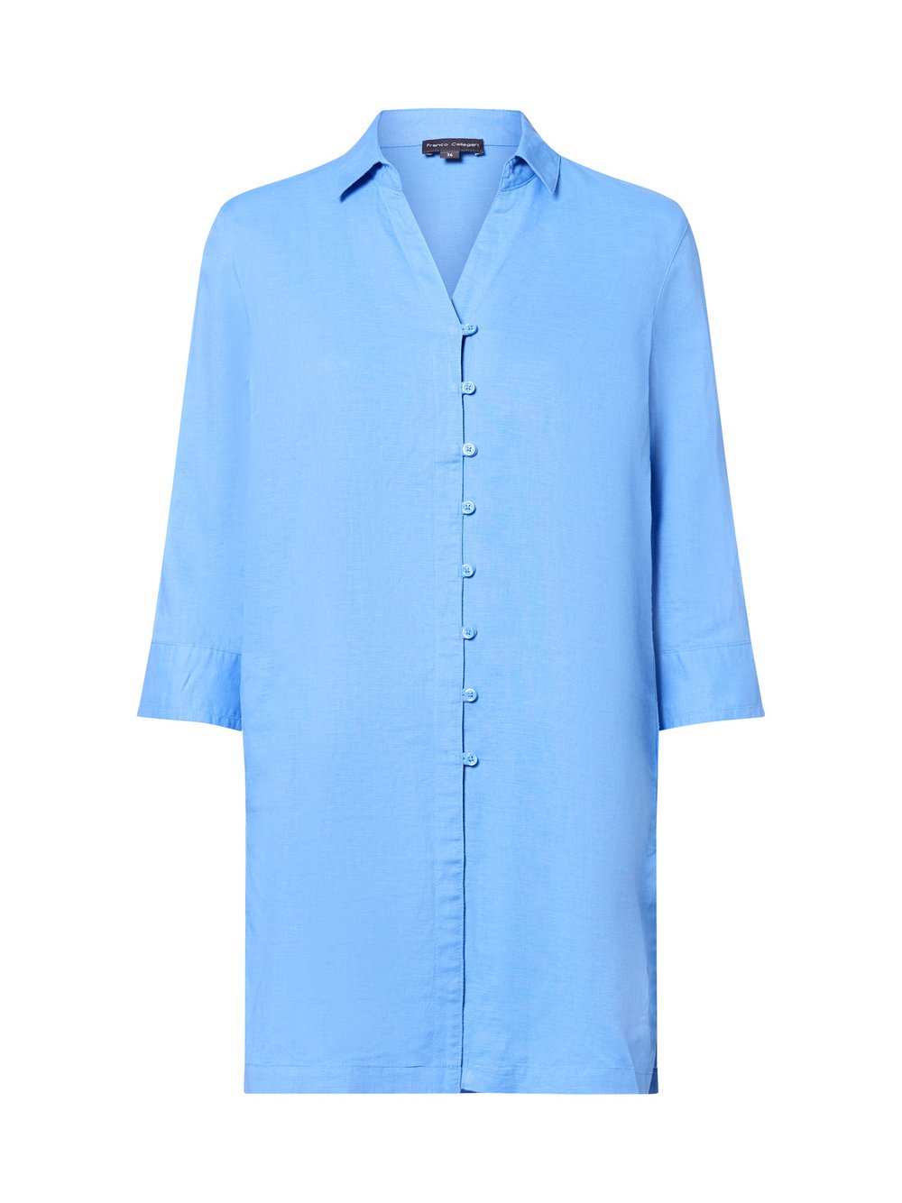 Franco Callegari Tunikabluse mit Leinen-Anteil Damen blau, 46