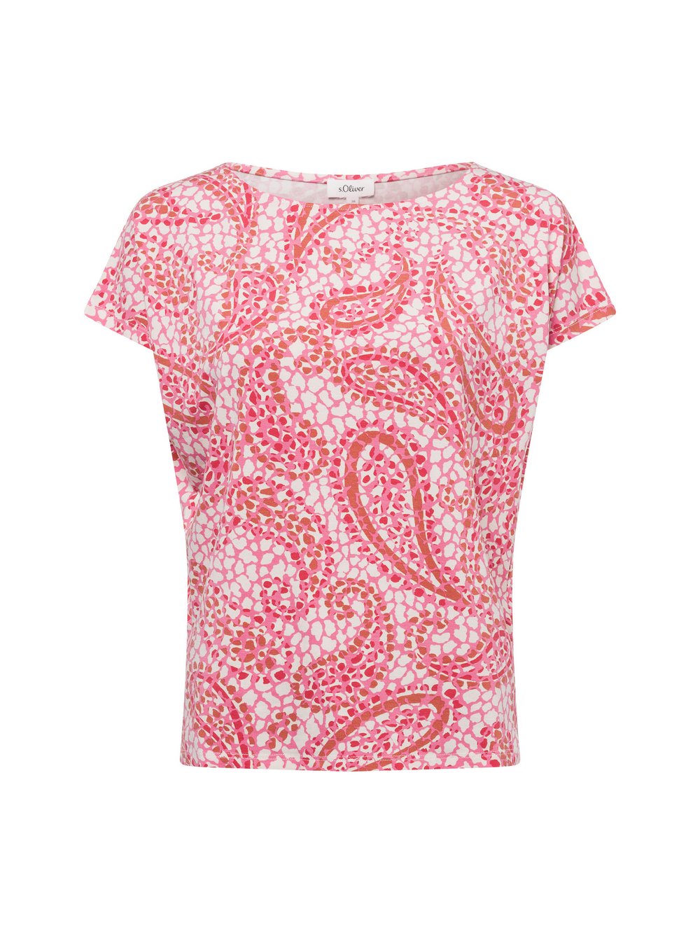 s.Oliver T-Shirt Damen Viskose rosa gemustert, 36