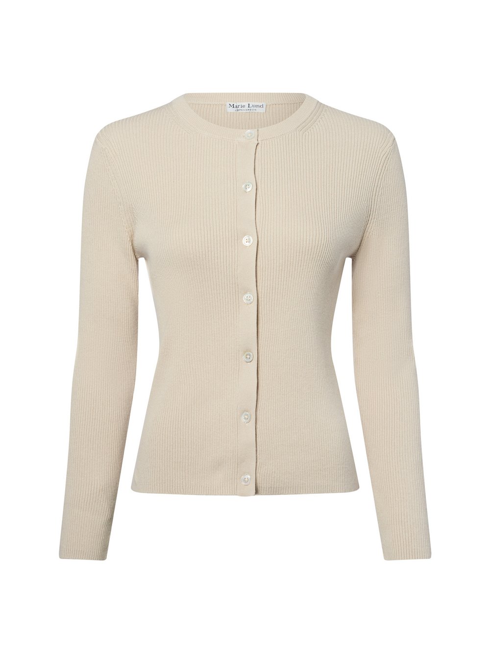 Marie Lund Strickjacke Damen Baumwolle beige, M