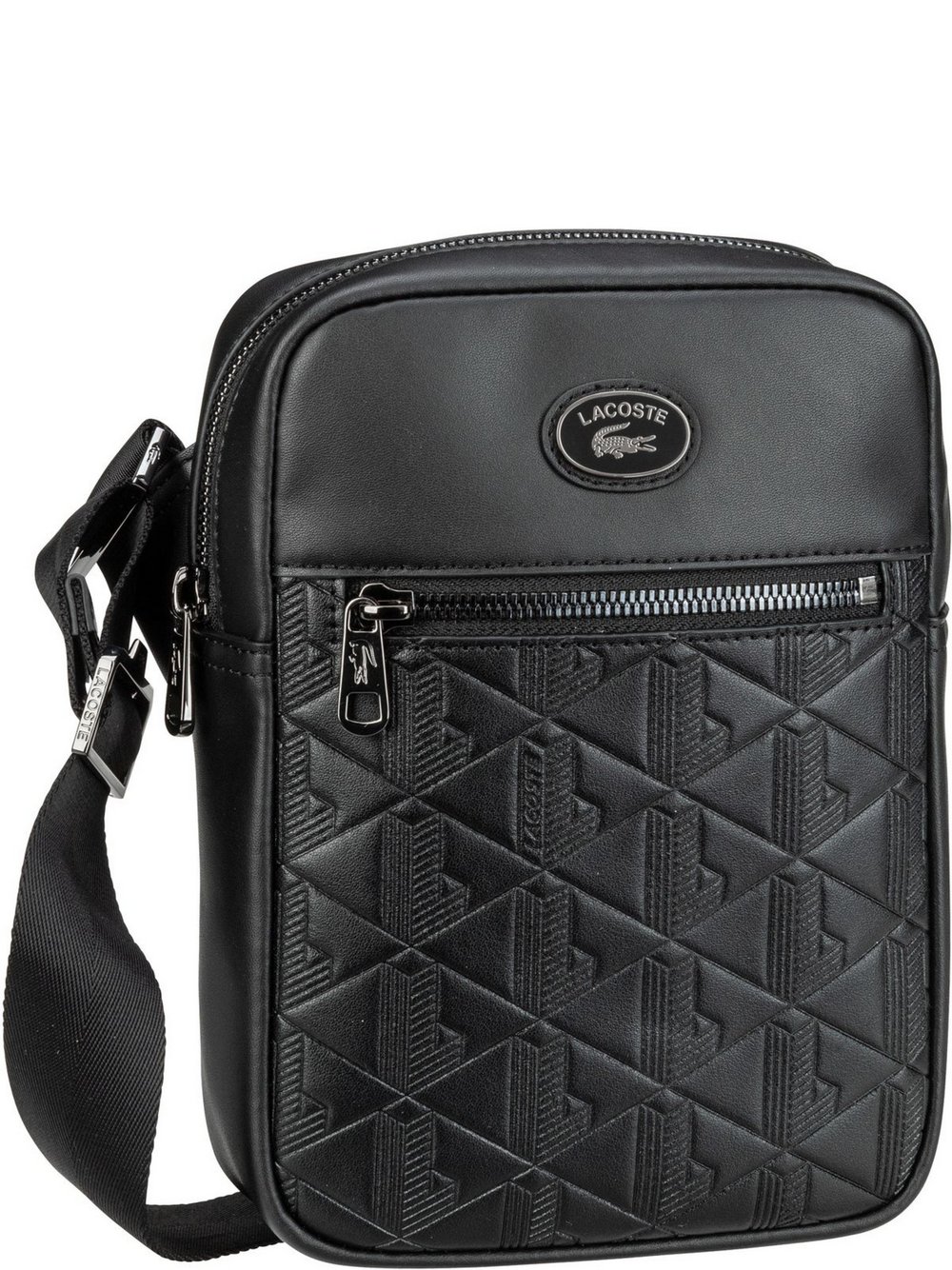 Lacoste Umhängetasche Herren Leder schwarz, ONE SIZE