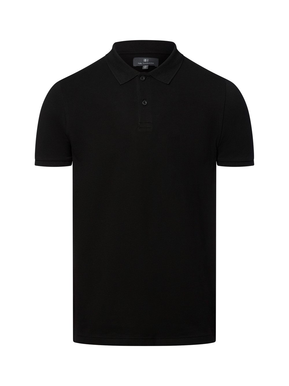 Nils Sundström Poloshirt Herren Baumwolle schwarz, L