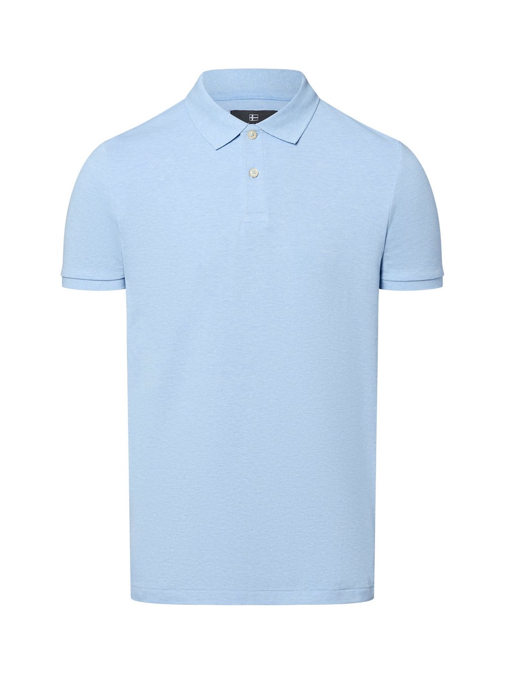 Nils Sundström Poloshirt Herren Baumwolle blau meliert, XXL