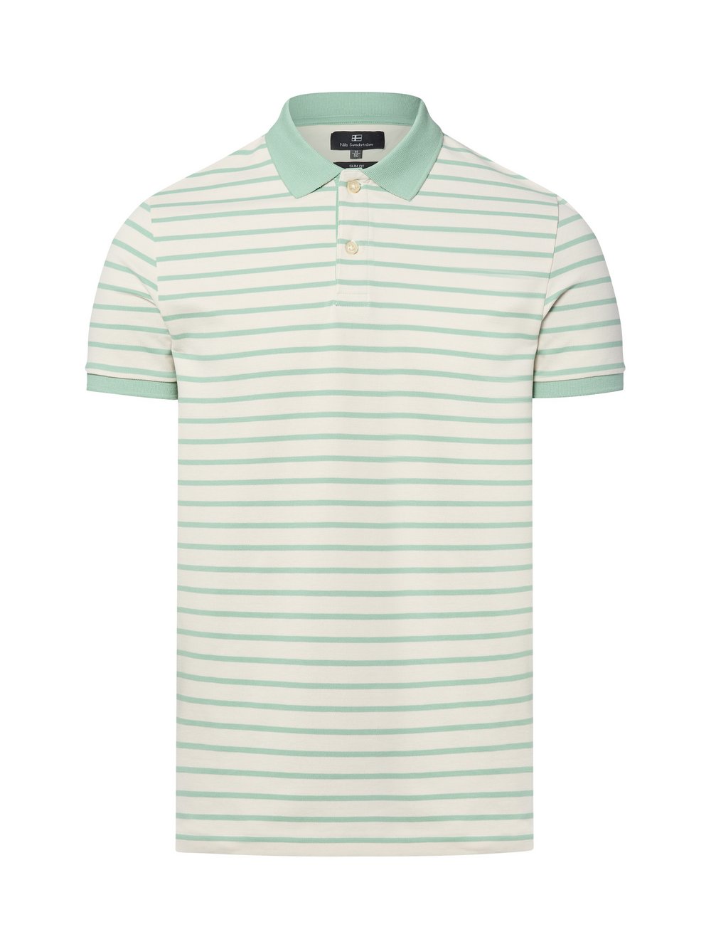 Nils Sundström Poloshirt Herren Baumwolle mehrfarbig gestreift, L