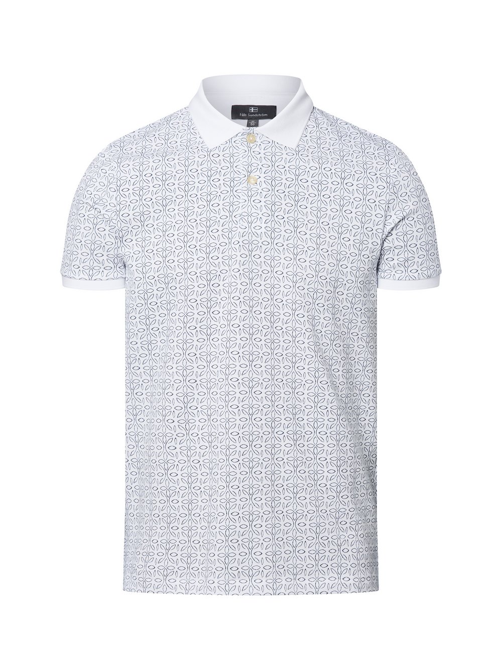 Nils Sundström Poloshirt Herren Baumwolle mehrfarbig gemustert, M