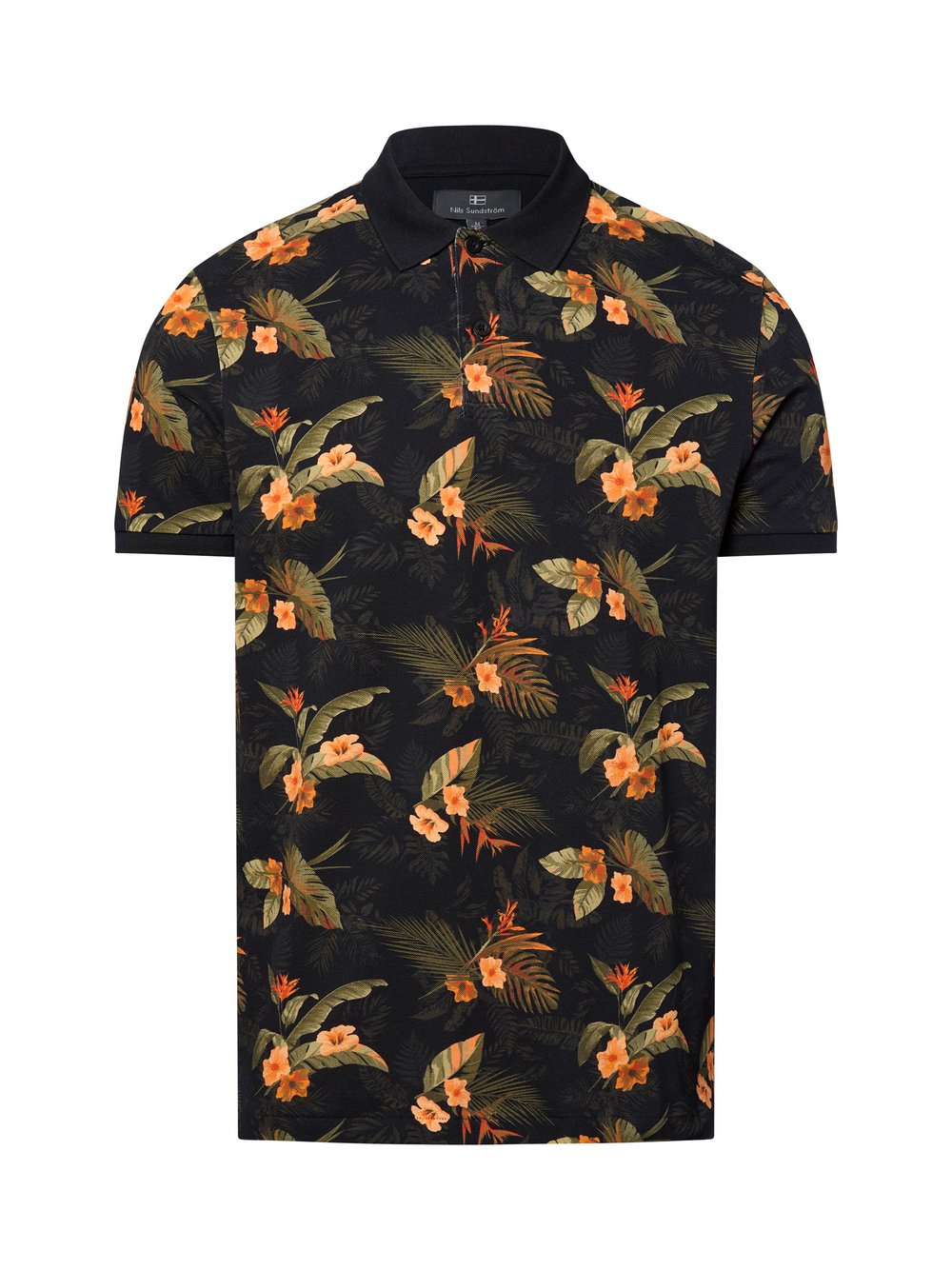 Nils Sundström Poloshirt Herren Baumwolle mehrfarbig gemustert, XL