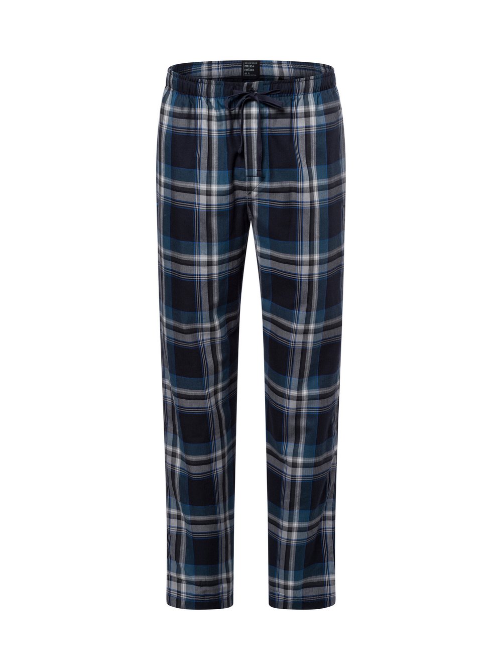 Schiesser Pyjamahose Herren Baumwolle blau kariert, 48