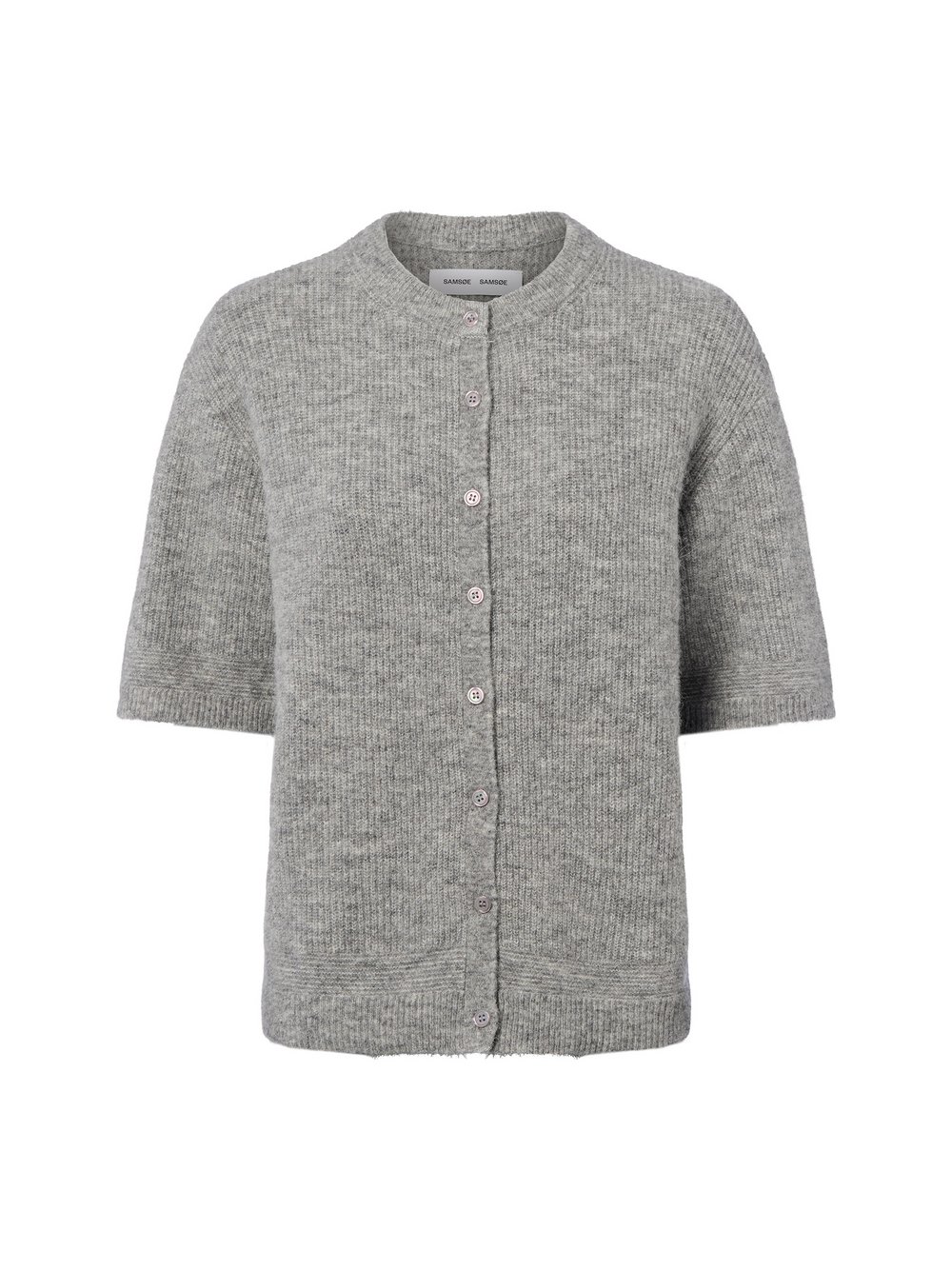 Samsøe Samsøe Strickjacke mit Alpaka-Anteil Damen Wolle grau meliert, S