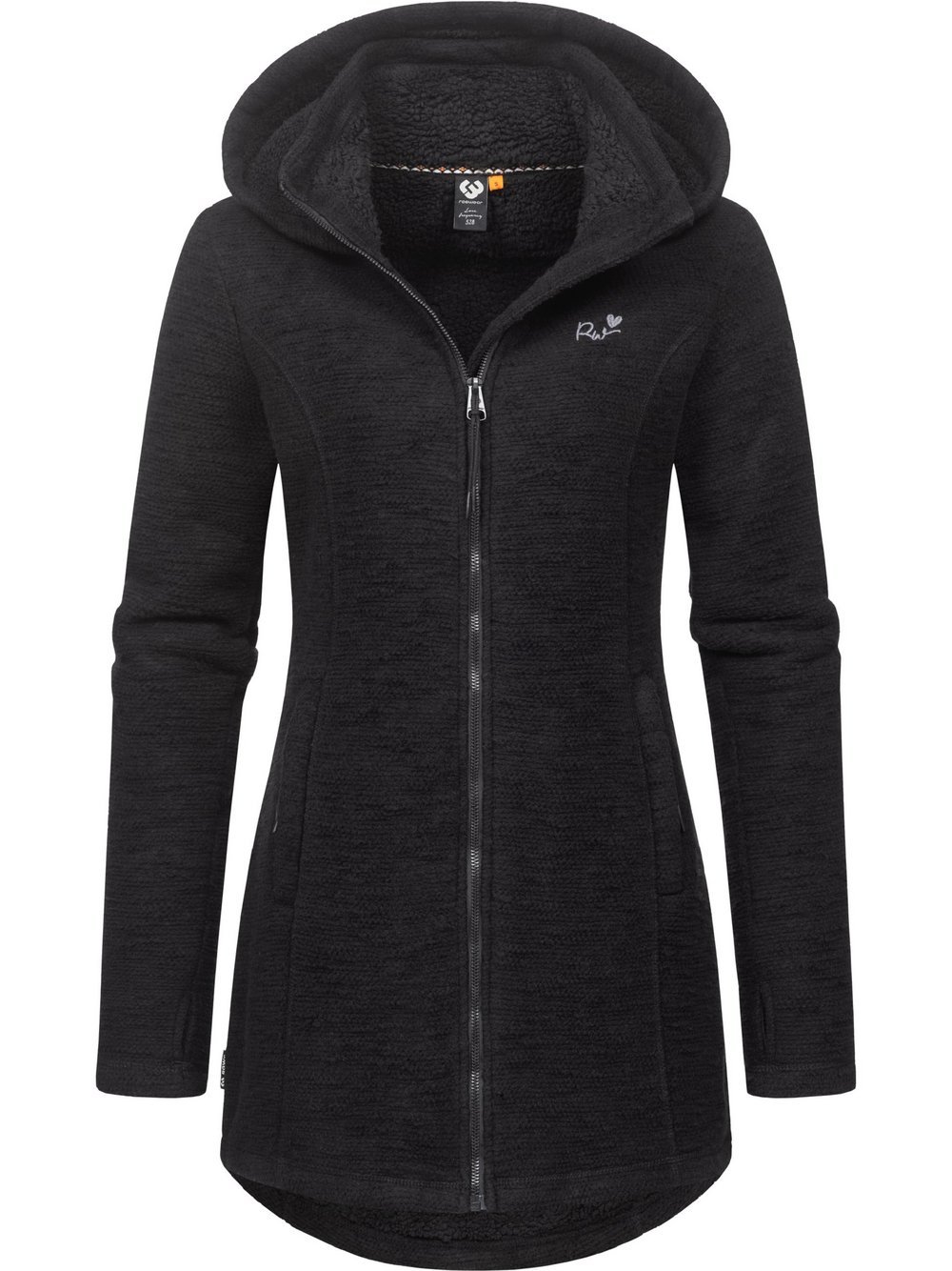 Ragwear Longstrickjacke Damen Baumwolle schwarz meliert, M