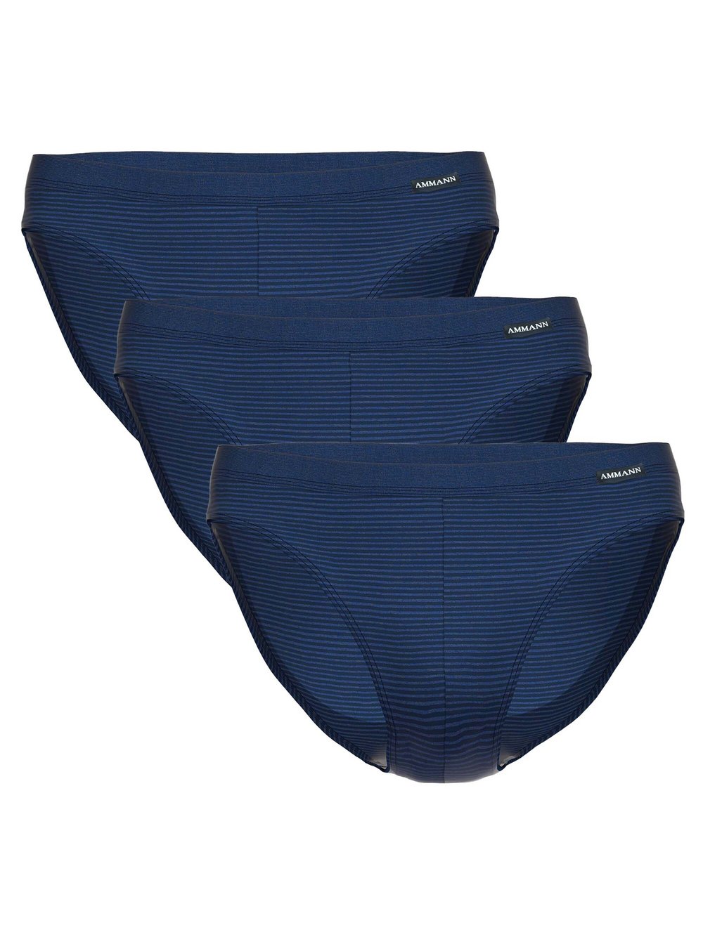 Ammann Slip 3er Pack Herren Baumwolle blau gestreift, M