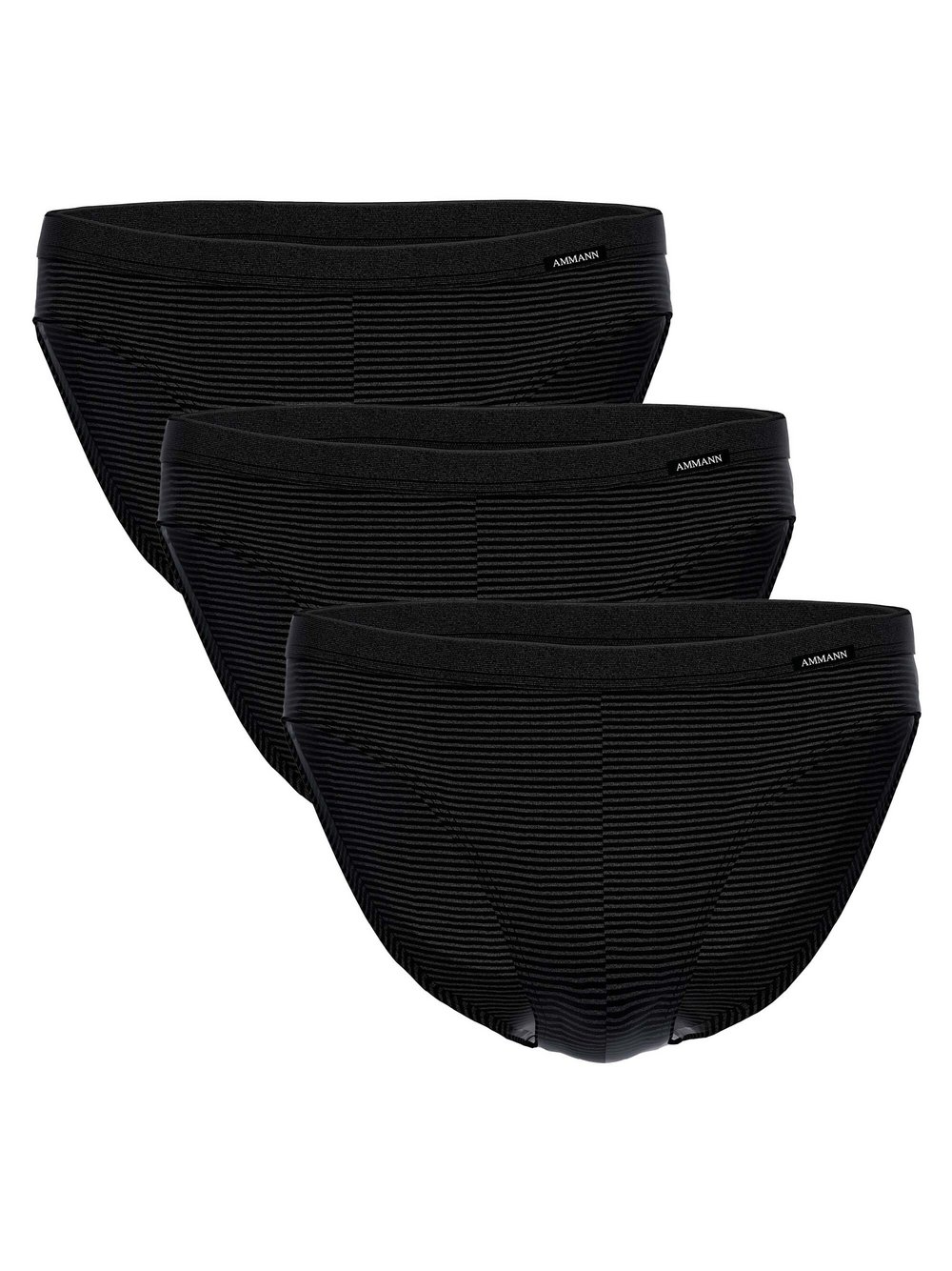 Ammann Slip 3er Pack Herren Baumwolle grau gestreift, L