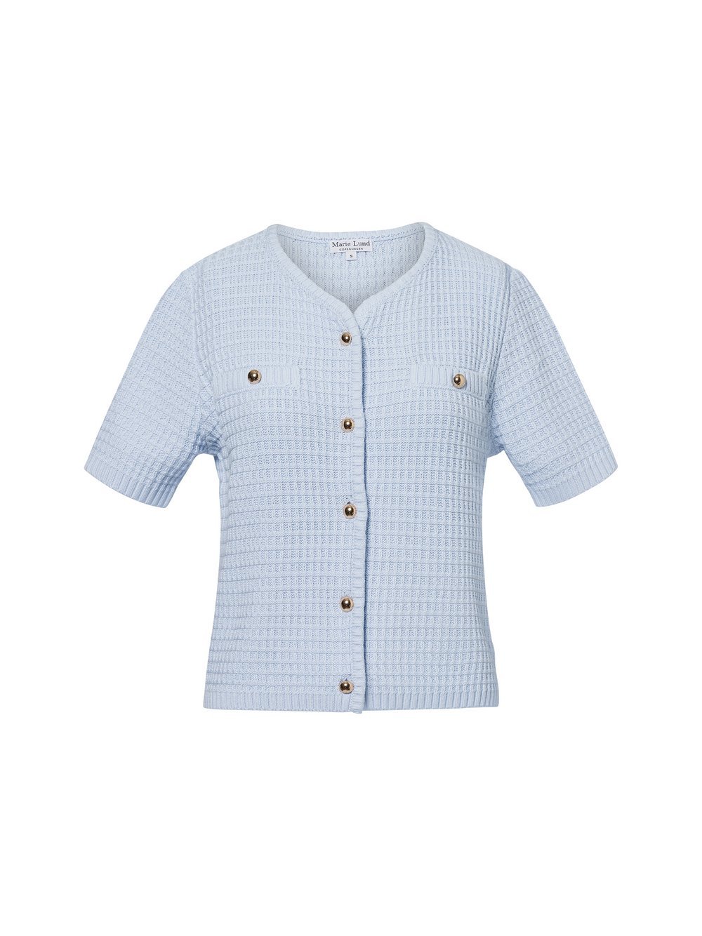 Marie Lund Kurzarm-Strickjacke Damen Baumwolle blau, S